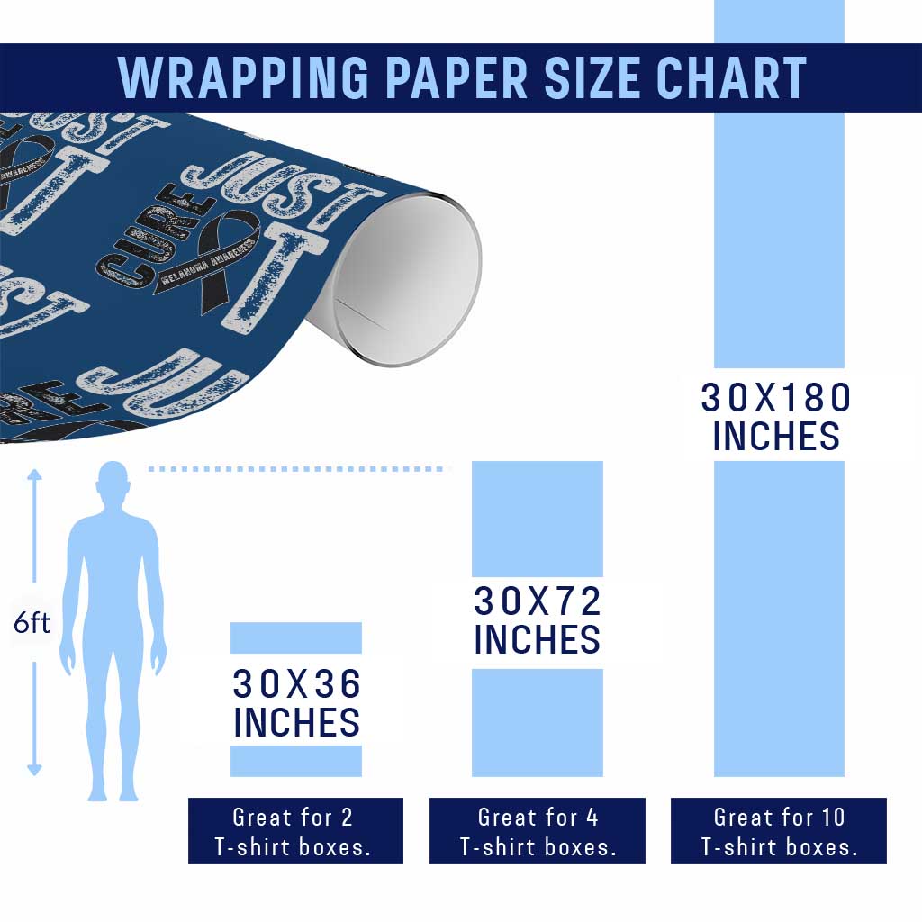 Skin Cancer Warrior Awareness Fighter Wrapping Paper Roll Just Cure It