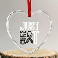 Skin Cancer Warrior Awareness Fighter Heart Crystal Glass Ornament Just Cure It