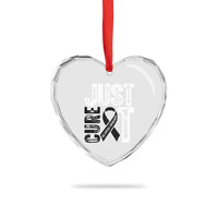Skin Cancer Warrior Awareness Fighter Heart Crystal Glass Ornament Just Cure It