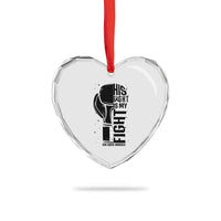 Skin Cancer Warrior Boxing Gift Heart Crystal Glass Ornament His Fight My Fight