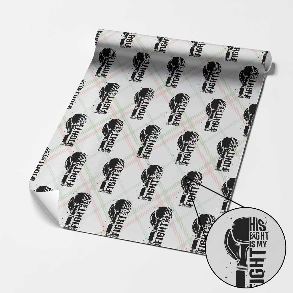 Skin Cancer Warrior Boxing Gift Wrapping Paper Roll His Fight My Fight