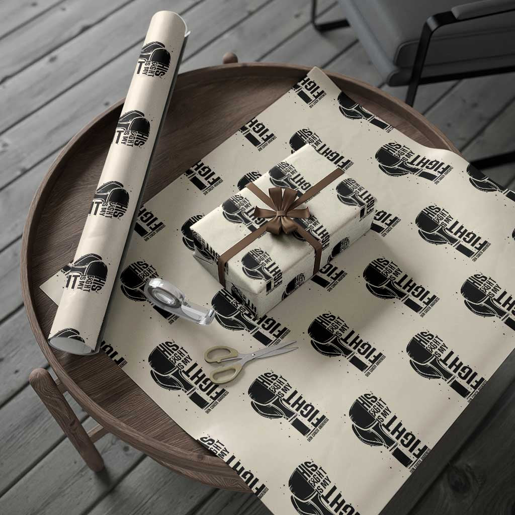 Skin Cancer Warrior Boxing Gift Wrapping Paper Roll His Fight My Fight