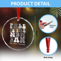 Skin Cancer Warrior Crystal Glass Ornament Pale Is The New Tan