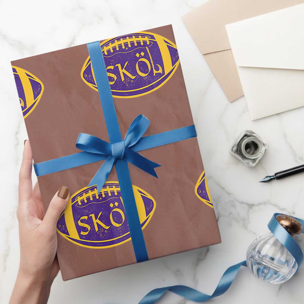 Skol Football Wrapping Paper Roll Retro Nordic Scandinavian Warrior Vikings Axe - Wonder Print Shop
