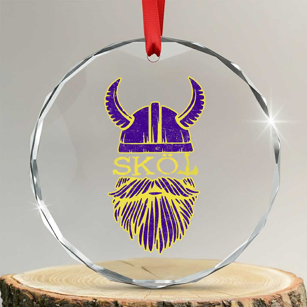 Skol Nordic Scandinavian Warrior Viking Helmet Crystal Glass Ornament TS10