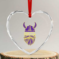 Skol Nordic Scandinavian Warrior Viking Helmet Heart Crystal Glass Ornament - Wonder Print Shop