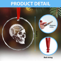 Skull 45 lbs Plate Weight Lifting Gym Workout Crystal Glass Ornament - Wonder Print Shop