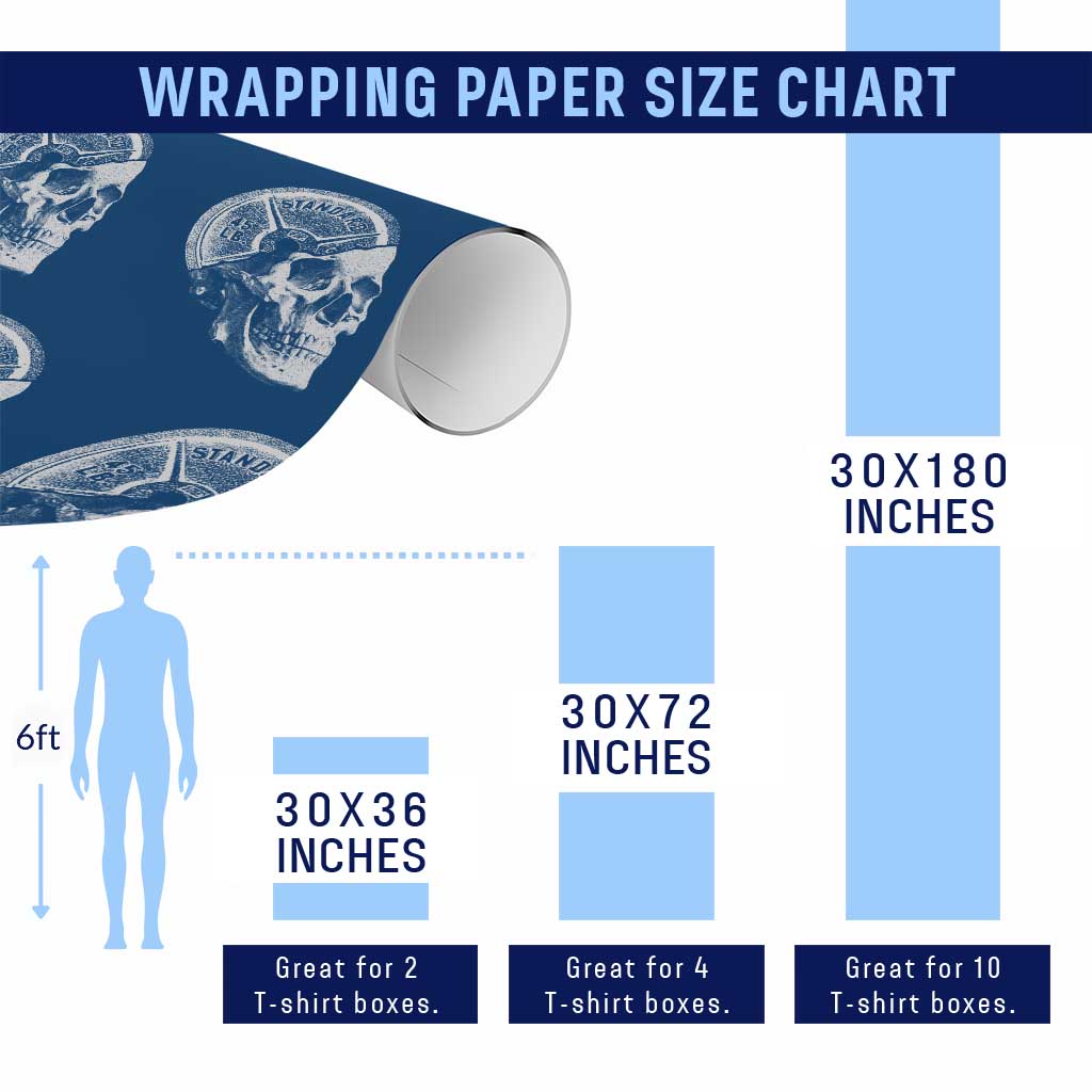 Skull 45 lbs Plate Weight Lifting Gym Workout Wrapping Paper Roll - Wonder Print Shop