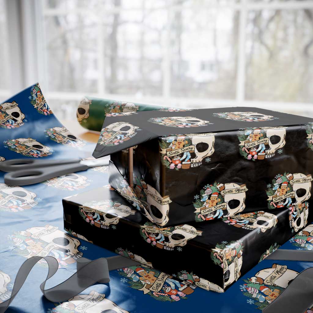 Skull Christmas Wrapping Paper Roll Sorta Scary Sorta Merry
