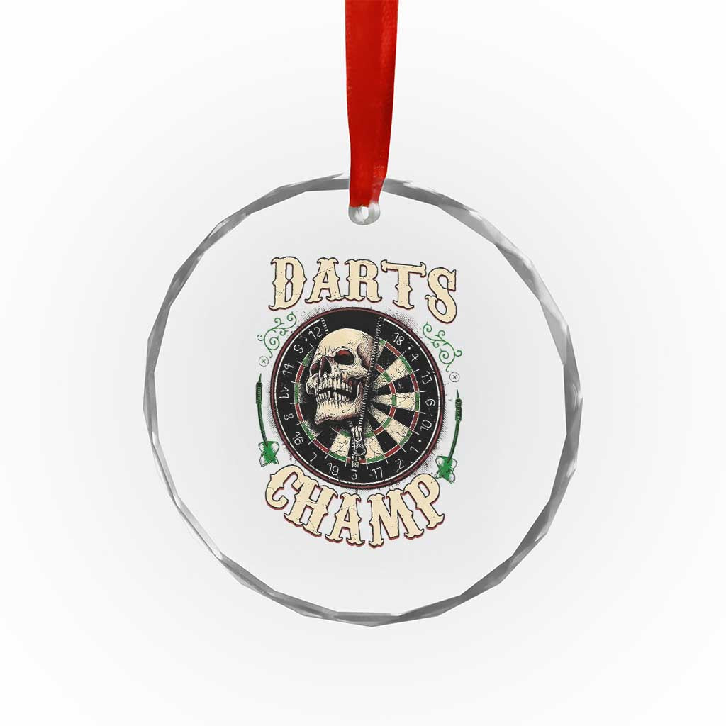 Skull Dartboard Retro Vintage Crystal Glass Ornament Darts Player Champion Gift - Wonder Print Shop