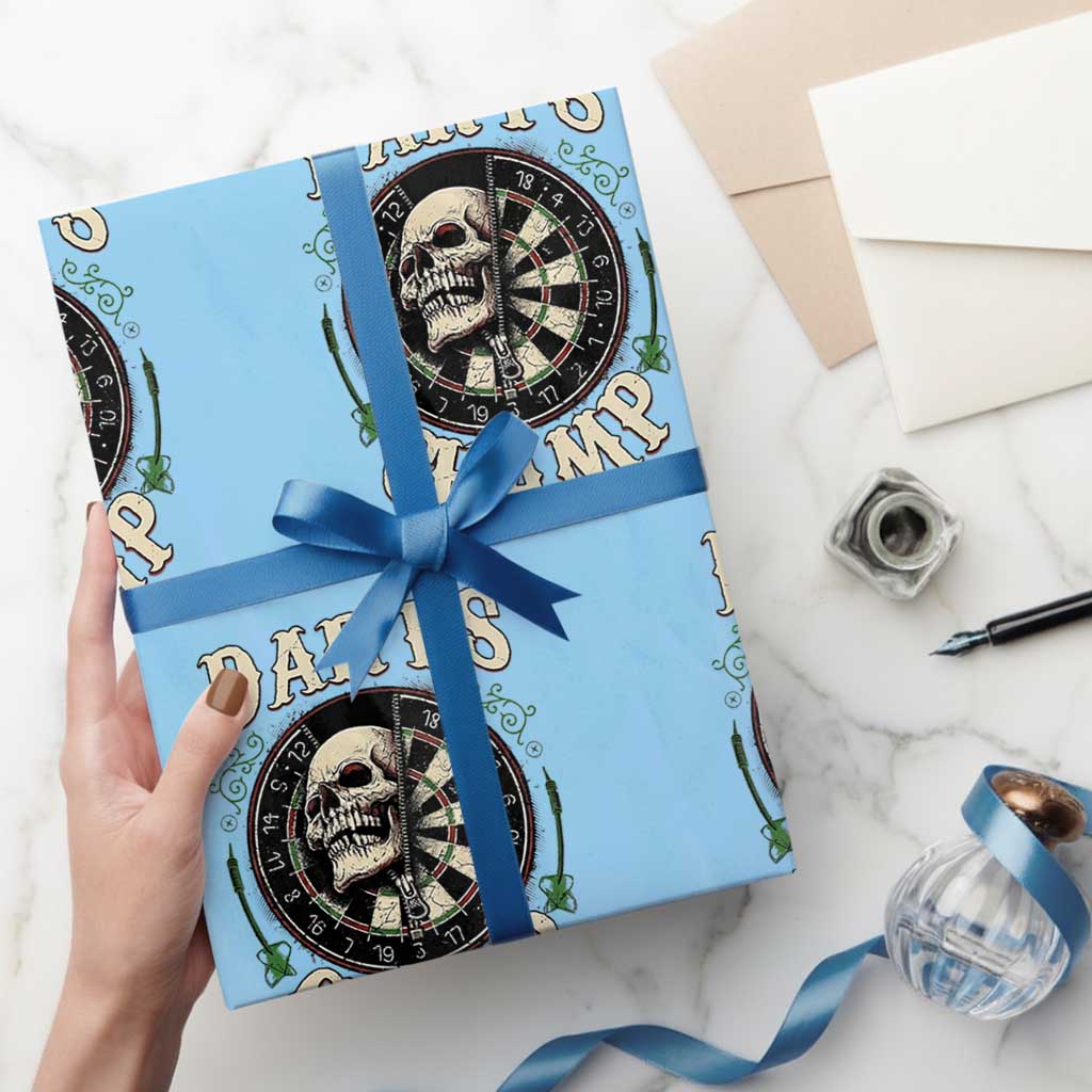 Skull Dartboard Retro Vintage Wrapping Paper Roll Darts Player Champion Gift - Wonder Print Shop