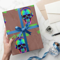 Skull Gamer Wrapping Paper Roll Can't Hear You I'm Gaming Funny Video Game Lover Player