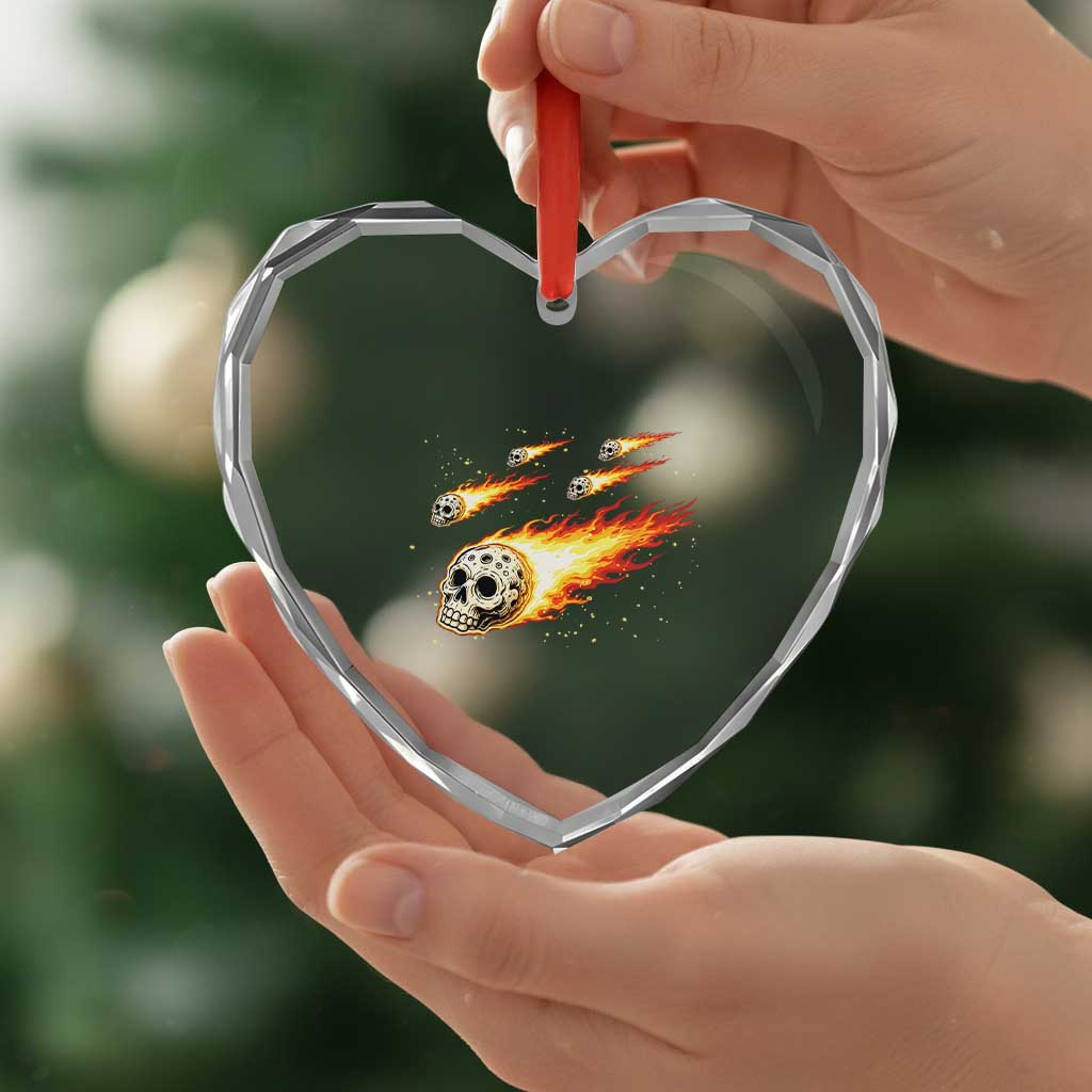 Skull Meteorite Heart Crystal Glass Ornament Deep Space Asteroid Meteor Shower