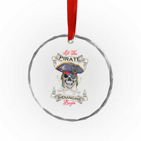 Skull Pirate Let The Pirate Shenanigans Begin Crystal Glass Ornament Halloween Crossbones Freebooter
