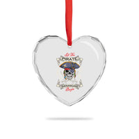 Skull Pirate Let The Pirate Shenanigans Begin Heart Crystal Glass Ornament Halloween Crossbones Freebooter