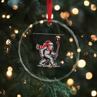 Slapsquatch Hockey Player Crystal Glass Ornament Funny Bigfoot Ugly Christmas Gift - Wonder Print Shop
