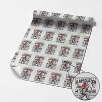 Slapsquatch Hockey Player Wrapping Paper Roll Funny Bigfoot Ugly Christmas Gift - Wonder Print Shop