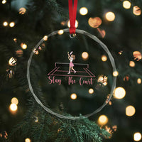 Slay The Court Queen Crystal Glass Ornament Funny Tennis Player Gift For Women - Wonder Print Shop