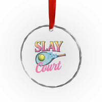 Slay The Court Queen Crystal Glass Ornament Witty Tennis Player Gift For Girls - Wonder Print Shop