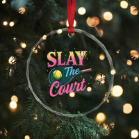 Slay The Court Queen Crystal Glass Ornament Witty Tennis Player Gift For Girls - Wonder Print Shop