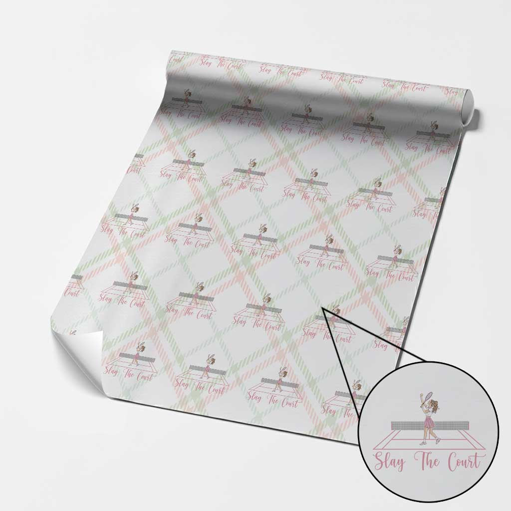 Slay The Court Queen Wrapping Paper Roll Funny Tennis Player Gift For Women - Wonder Print Shop