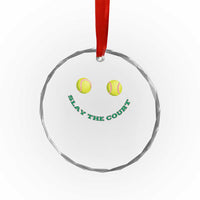 Slay The Court Tennis Girl Crystal Glass Ornament Funny Tennis Player Gift - Wonder Print Shop