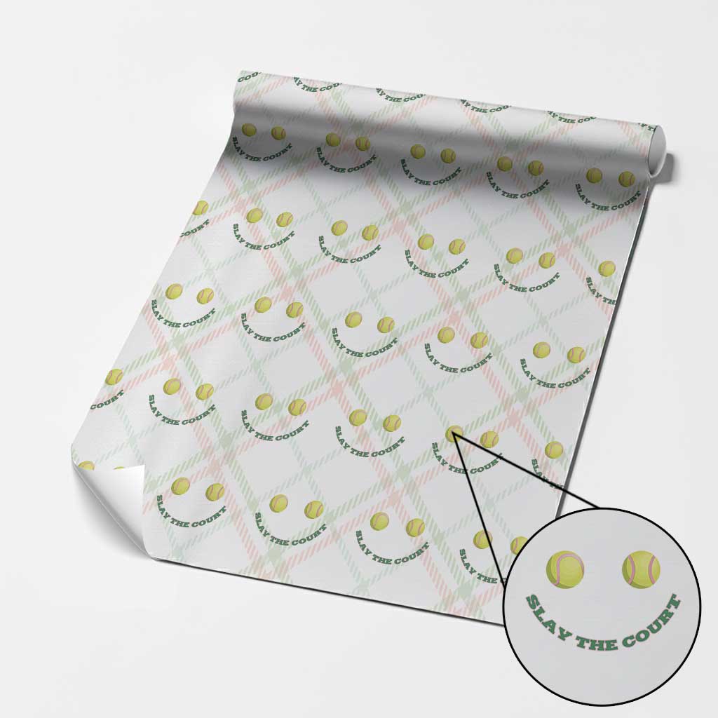 Slay The Court Tennis Girl Wrapping Paper Roll Funny Tennis Player Gift - Wonder Print Shop