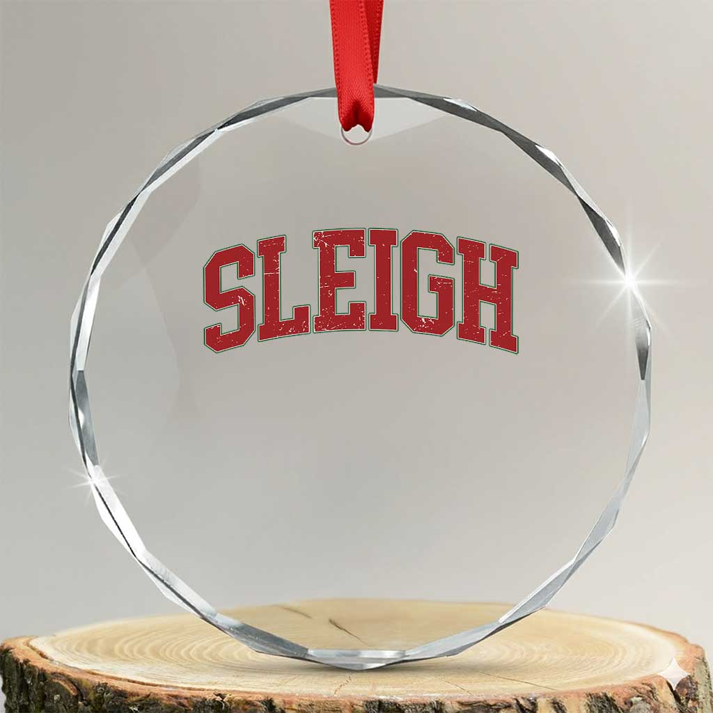 Sleigh Christmas Crystal Glass Ornament Funny Women Retro Merry Xmas Family Holiday - Wonder Print Shop