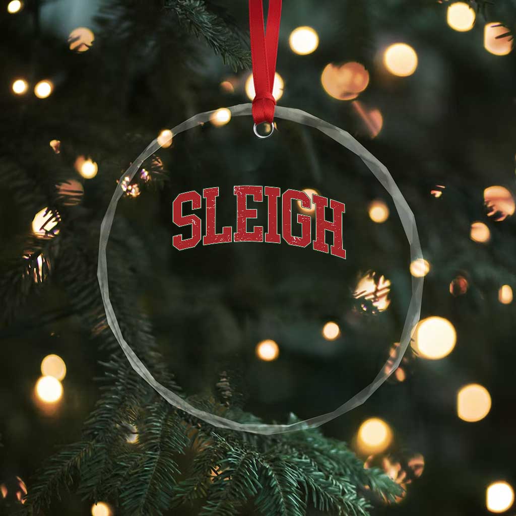 Sleigh Christmas Crystal Glass Ornament Funny Women Retro Merry Xmas Family Holiday - Wonder Print Shop