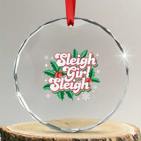 Sleigh Girl Sleigh Crystal Glass Ornament Xmas Retro Groove Slay Girl Mistletoe TS11