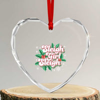 Sleigh Girl Sleigh Heart Crystal Glass Ornament Xmas Retro Groove Slay Girl Mistletoe - Wonder Print Shop