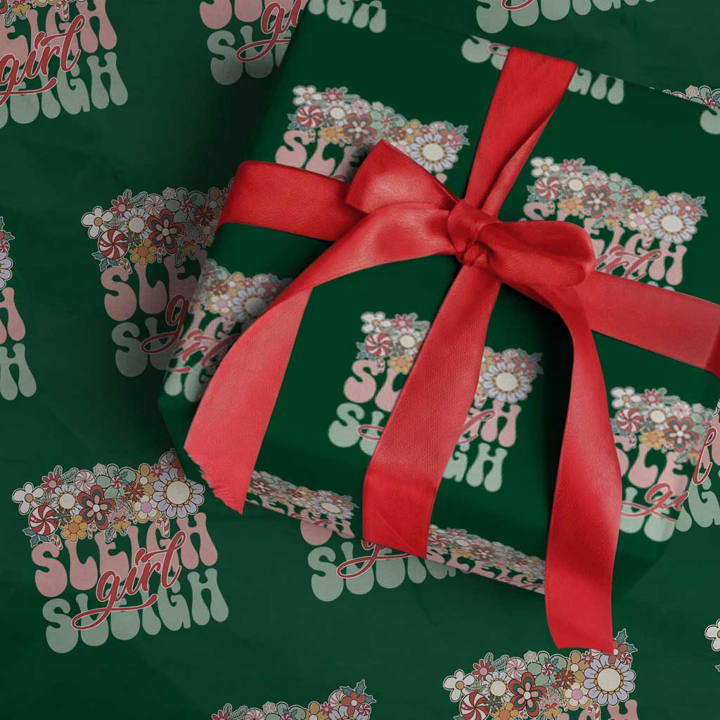 Sleigh Girl Sleigh Wrapping Paper Roll Christmas Retro Groove Slay Girl - Wonder Print Shop