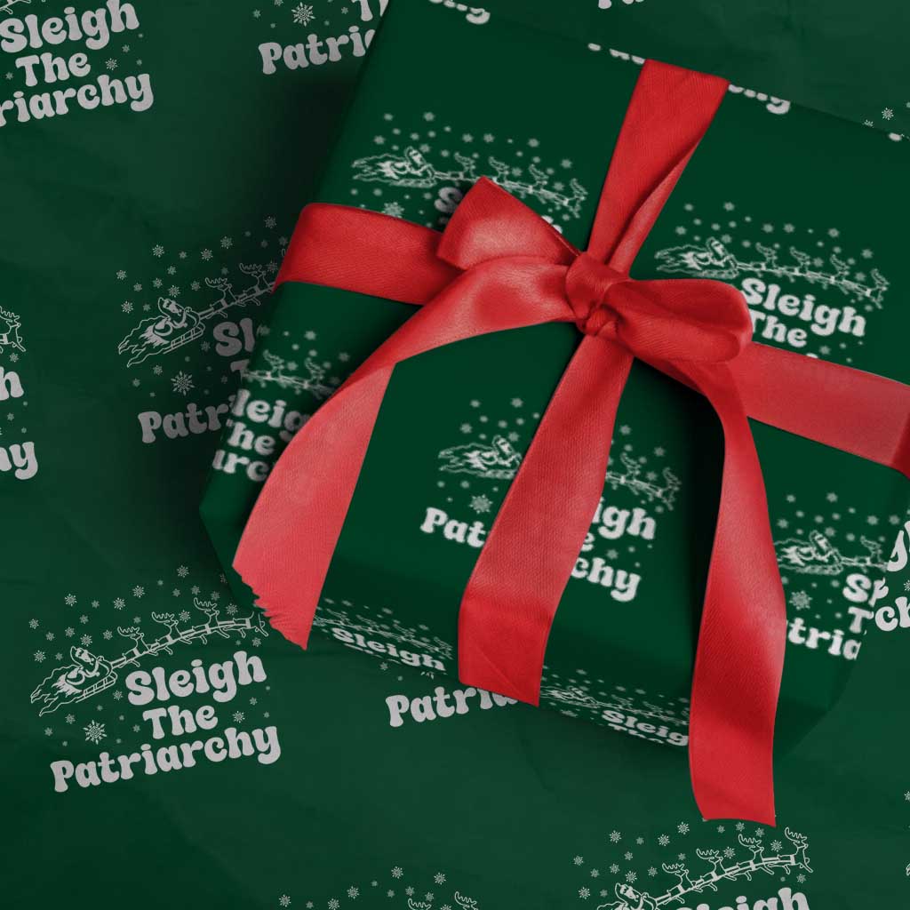 Sleigh The Patriarchy Wrapping Paper Roll Christmas Feminist Womens Rights - Wonder Print Shop