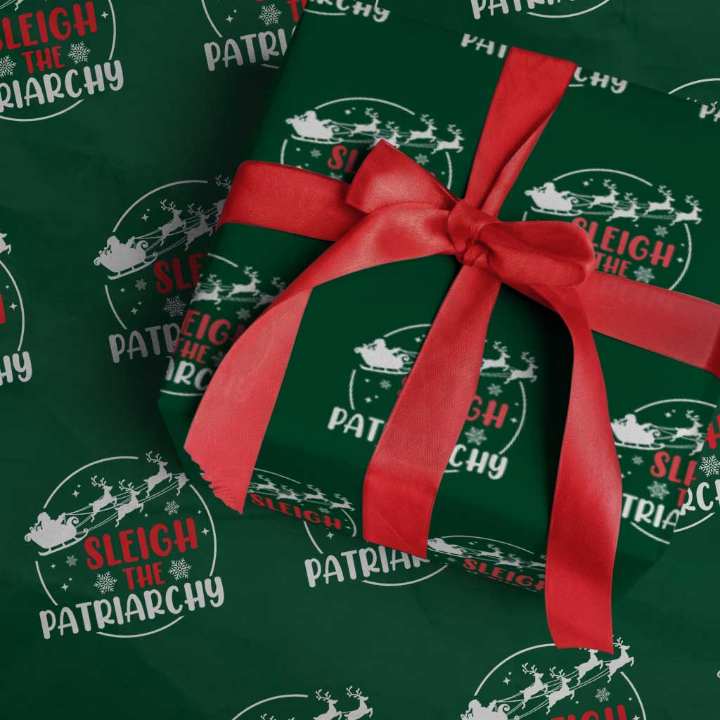 Sleigh The Patriarchy Wrapping Paper Roll Feminist Christmas Womens Rights - Wonder Print Shop
