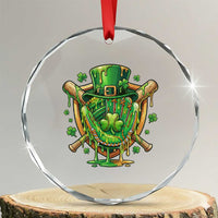 Slimy Shamrock Baseball Glove Crystal Glass Ornament St Patricks Day Gift