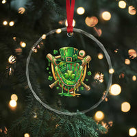 Slimy Shamrock Baseball Glove Crystal Glass Ornament St Patricks Day Gift