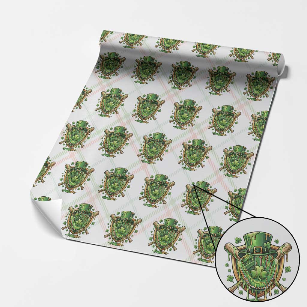 Slimy Shamrock Baseball Glove Wrapping Paper Roll St Patricks Day Gift