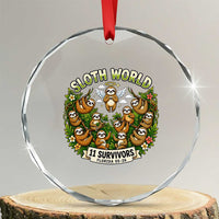 Sloth World 11 Survivors Wildlife Awareness Crystal Glass Ornament Florida Animal Rights Protest and Support