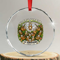 Sloth World 13 Survivors Animal Rescue Crystal Glass Ornament Memorial Tribute and Florida Wildlife Protection