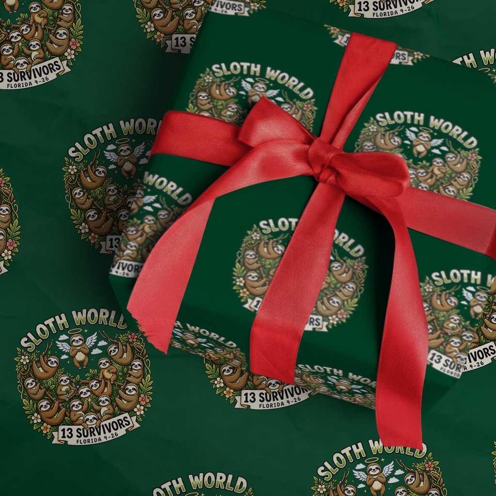 Sloth World 13 Survivors Animal Rescue Wrapping Paper Roll Memorial Tribute and Florida Wildlife Protection