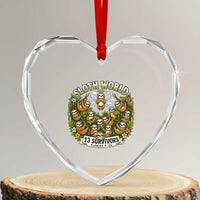 Sloth World 13 Survivors Animal Rescue Heart Crystal Glass Ornament Memorial Tribute and Florida Wildlife Protection