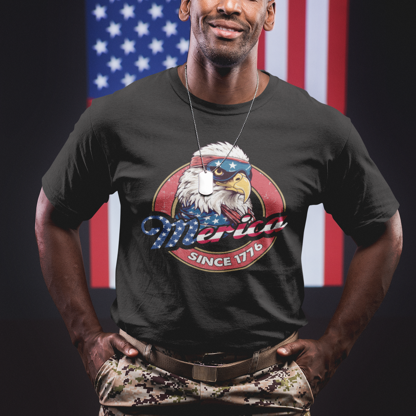 Patriotic USA Eagle Of Freedom Tour Born To Be Free 'Merica Since 1776 4th of July Independence Day Balc Eagle T Shirt - Wonder Print Shop