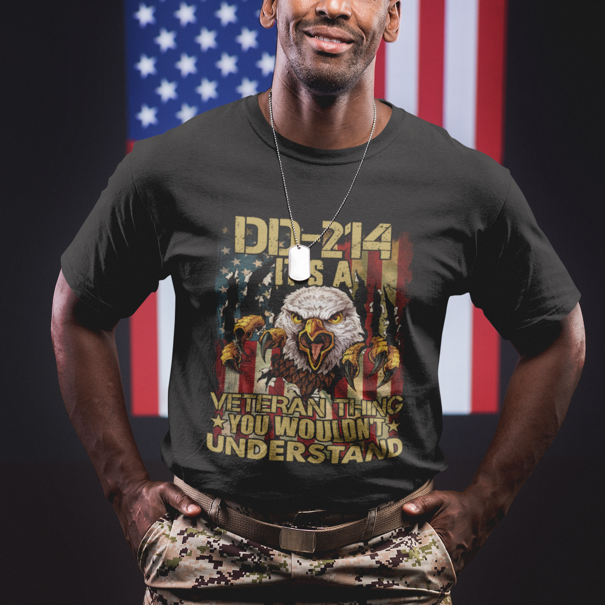 Veteran T Shirt DD-214 It's A Veteran Thing You Wouldn't Understand US Flag Bald Eagle - Wonder Print Shop
