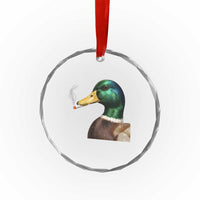 Smoking Mallard Meme Graphic Crystal Glass Ornament Chaotic Funny Wild Duck Attitude Viral Internet Humor