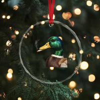 Smoking Mallard Meme Graphic Crystal Glass Ornament Chaotic Funny Wild Duck Attitude Viral Internet Humor