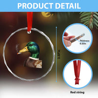 Smoking Mallard Meme Graphic Crystal Glass Ornament Chaotic Funny Wild Duck Attitude Viral Internet Humor