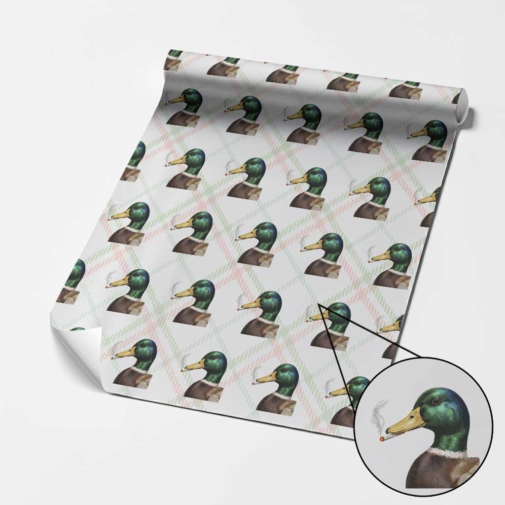 Smoking Mallard Meme Graphic Wrapping Paper Roll Chaotic Funny Wild Duck Attitude Viral Internet Humor
