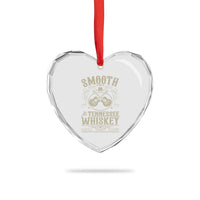 Smooth As Tennessee Whiskey Heart Crystal Glass Ornament Country Music Guitar Drinking Addict
