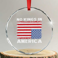 Snarky No Kings In America Crystal Glass Ornament 86 47 No Faux King Way US Flag Upside Down - Wonder Print Shop