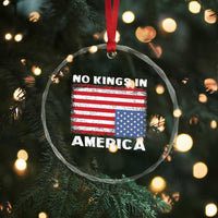 Snarky No Kings In America Crystal Glass Ornament 86 47 No Faux King Way US Flag Upside Down - Wonder Print Shop